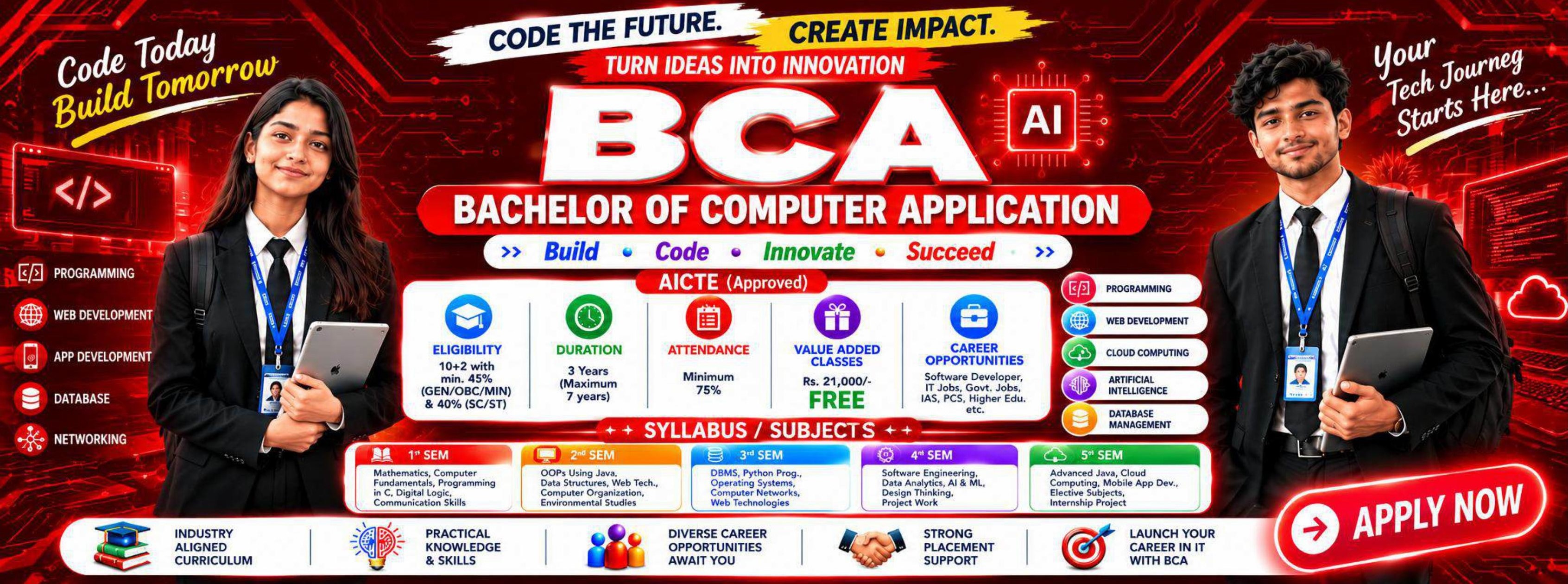 BCA Admission Poster