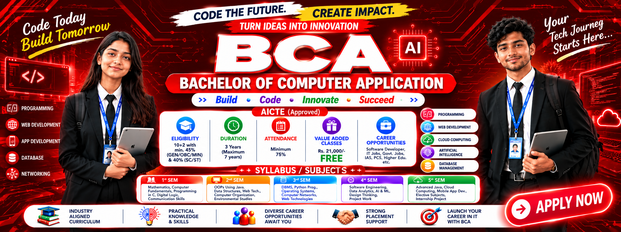 BCA Admission Poster